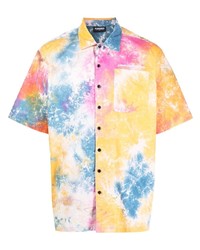 Chemise à manches courtes imprimée tie-dye multicolore Pleasures
