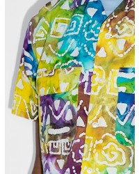 Chemise à manches courtes imprimée tie-dye multicolore Beams Plus
