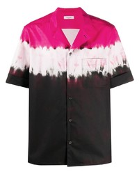 Chemise à manches courtes imprimée tie-dye multicolore Valentino