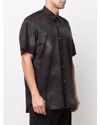 Chemise à manches courtes imprimée tie-dye noire Comme Des Garcons SHIRT