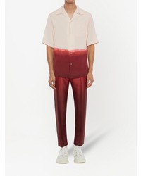 Chemise à manches courtes imprimée tie-dye rose Alexander McQueen