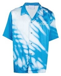 Chemise à manches courtes imprimée tie-dye turquoise BLUE SKY INN