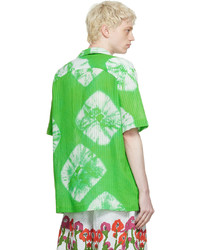 Chemise à manches courtes imprimée tie-dye verte Labrum