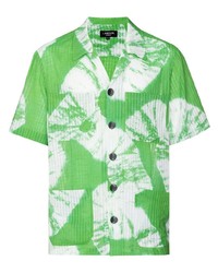 Chemise à manches courtes imprimée tie-dye verte Labrum London