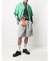 Chemise à manches courtes imprimée tie-dye verte MSGM