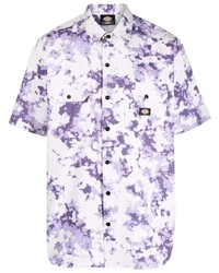 Chemise à manches courtes imprimée tie-dye violet clair Dickies Construct