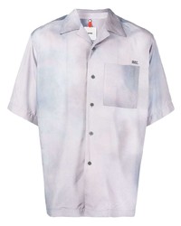 Chemise à manches courtes imprimée tie-dye violet clair Oamc