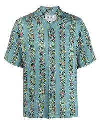 Chemise à manches courtes imprimée turquoise Carhartt WIP