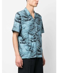 Chemise à manches courtes imprimée turquoise PS Paul Smith
