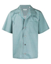 Chemise à manches courtes imprimée turquoise Kenzo