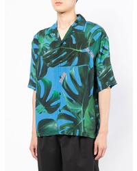 Chemise à manches courtes imprimée turquoise Izzue
