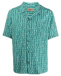 Chemise à manches courtes imprimée turquoise Missoni