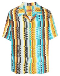 Chemise à manches courtes imprimée turquoise Missoni