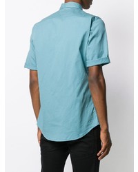 Chemise à manches courtes imprimée turquoise DSQUARED2