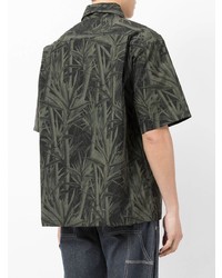 Chemise à manches courtes imprimée vert foncé Yoshiokubo