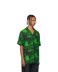 Chemise à manches courtes imprimée vert foncé Axel Arigato