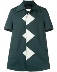 Chemise à manches courtes imprimée vert foncé Namacheko