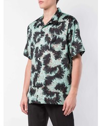 Chemise à manches courtes imprimée vert foncé Givenchy