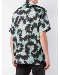 Chemise à manches courtes imprimée vert foncé Givenchy