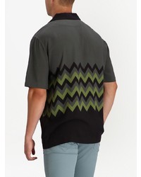 Chemise à manches courtes imprimée vert foncé Missoni