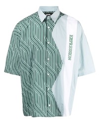 Chemise à manches courtes imprimée vert menthe Ahluwalia