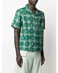 Chemise à manches courtes imprimée vert menthe Stussy