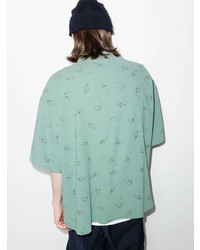Chemise à manches courtes imprimée vert menthe VISVIM