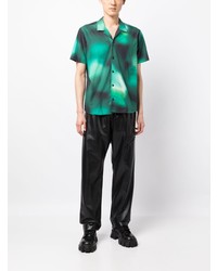 Chemise à manches courtes imprimée verte Karl Lagerfeld