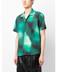 Chemise à manches courtes imprimée verte Karl Lagerfeld