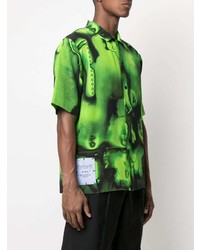 Chemise à manches courtes imprimée verte McQ