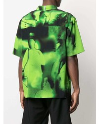 Chemise à manches courtes imprimée verte McQ