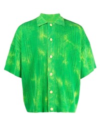 Chemise à manches courtes imprimée verte Gcds
