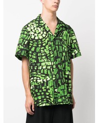 Chemise à manches courtes imprimée verte Waxman Brothers