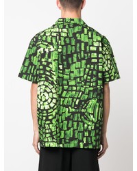 Chemise à manches courtes imprimée verte Waxman Brothers