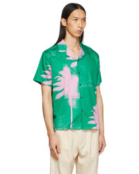 Chemise à manches courtes imprimée verte DOUBLE RAINBOUU