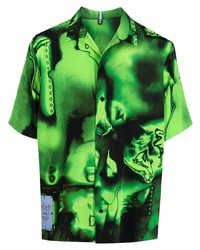 Chemise à manches courtes imprimée verte McQ