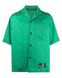 Chemise à manches courtes imprimée verte Palm Angels