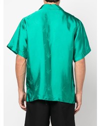 Chemise à manches courtes imprimée verte MSGM