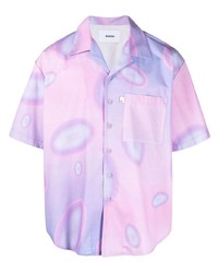 Chemise à manches courtes imprimée violet clair Bonsai