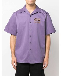Chemise à manches courtes imprimée violet clair Diesel