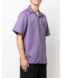 Chemise à manches courtes imprimée violet clair Diesel