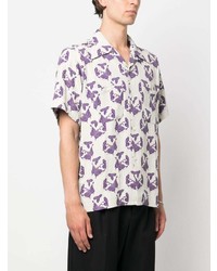 Chemise à manches courtes imprimée violet clair Needles