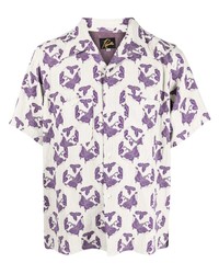 Chemise à manches courtes imprimée violet clair Needles