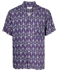 Chemise à manches courtes imprimée violette Arrels Barcelona