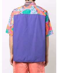 Chemise à manches courtes imprimée violette Isabel Marant