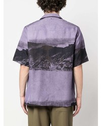 Chemise à manches courtes imprimée violette Oamc