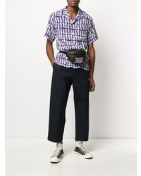 Chemise à manches courtes imprimée violette Kenzo