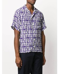 Chemise à manches courtes imprimée violette Kenzo