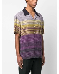 Chemise à manches courtes imprimée violette Missoni