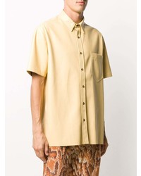 Chemise à manches courtes jaune Nanushka